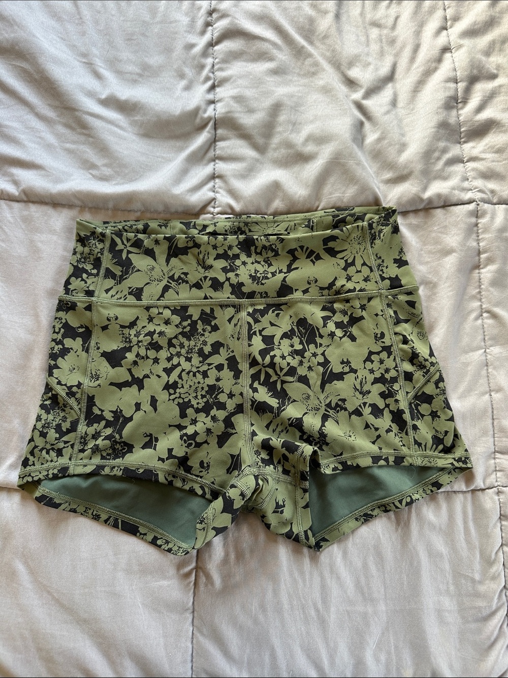 Lululemon Women’s Olive Green Floral  Shorts